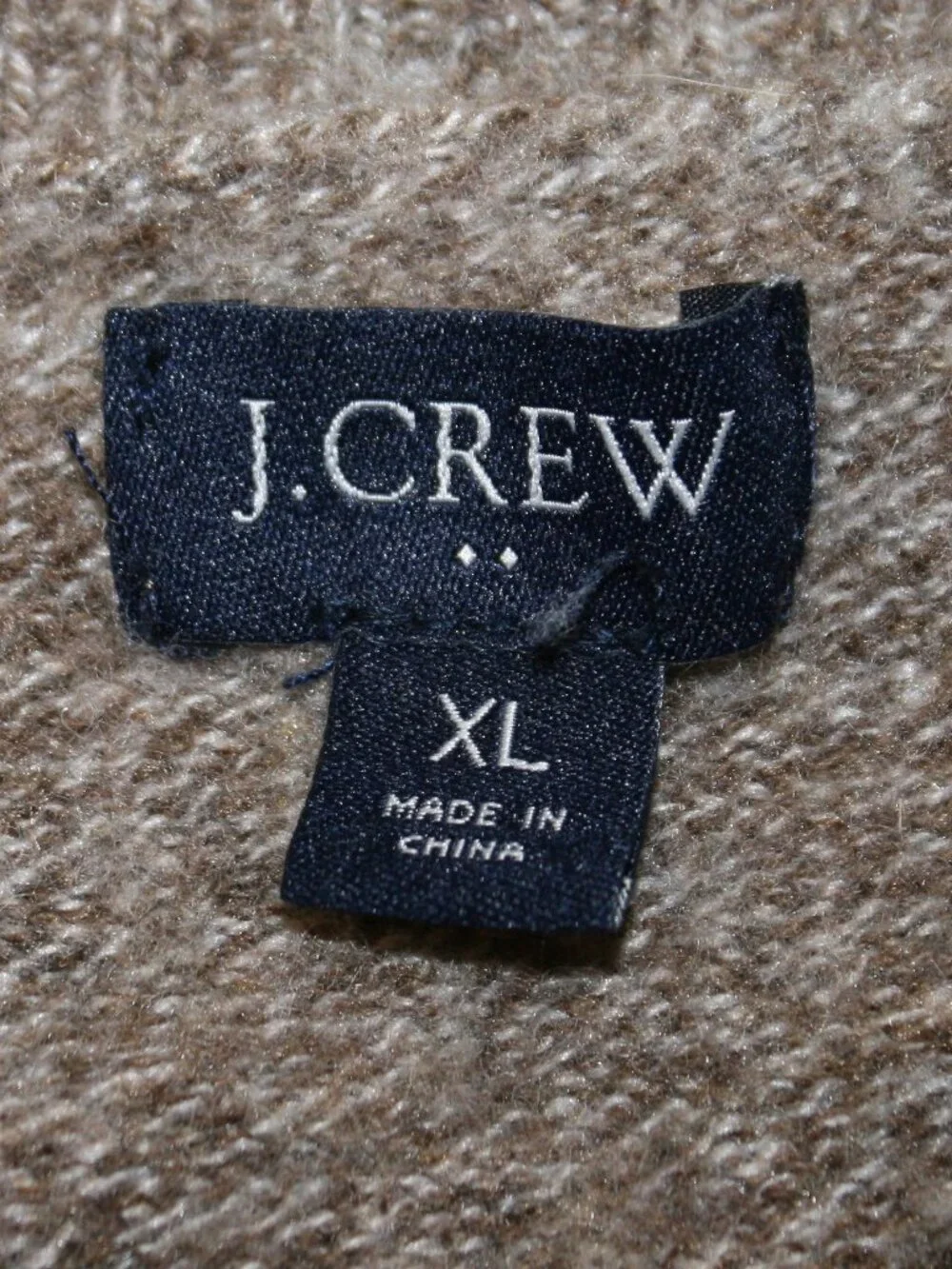 J. CREW Sweater Wool Blend Classic Men's Oversized Marled Winter Neutral Tan XL